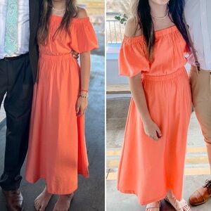 B.Calm Coral Open-Back Dress, Looks New! (Women’s Small, True South Boutique)